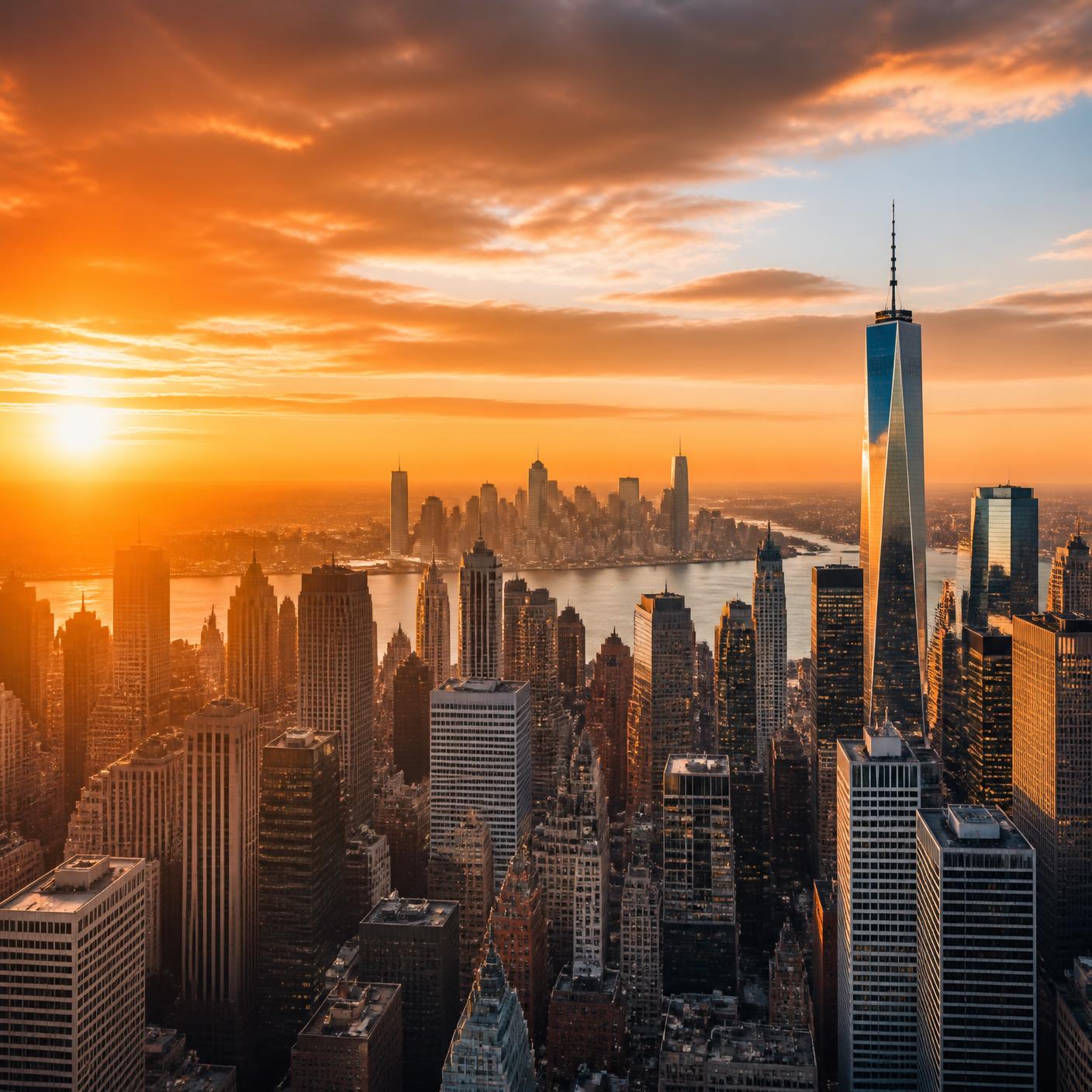 A global city skyline at sunrise, suggesting forward momentum and opportunity